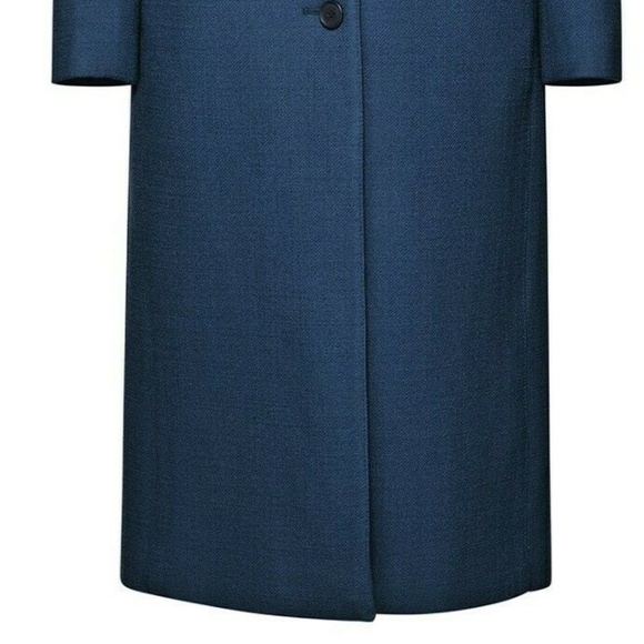 SMYTHE blue peaked lapel column long wool coat - Picture 3 of 8